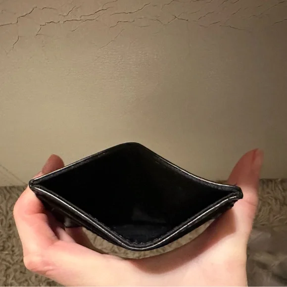 Tory Burch Black Card Case with Gold Logo - Picture 3 of 4